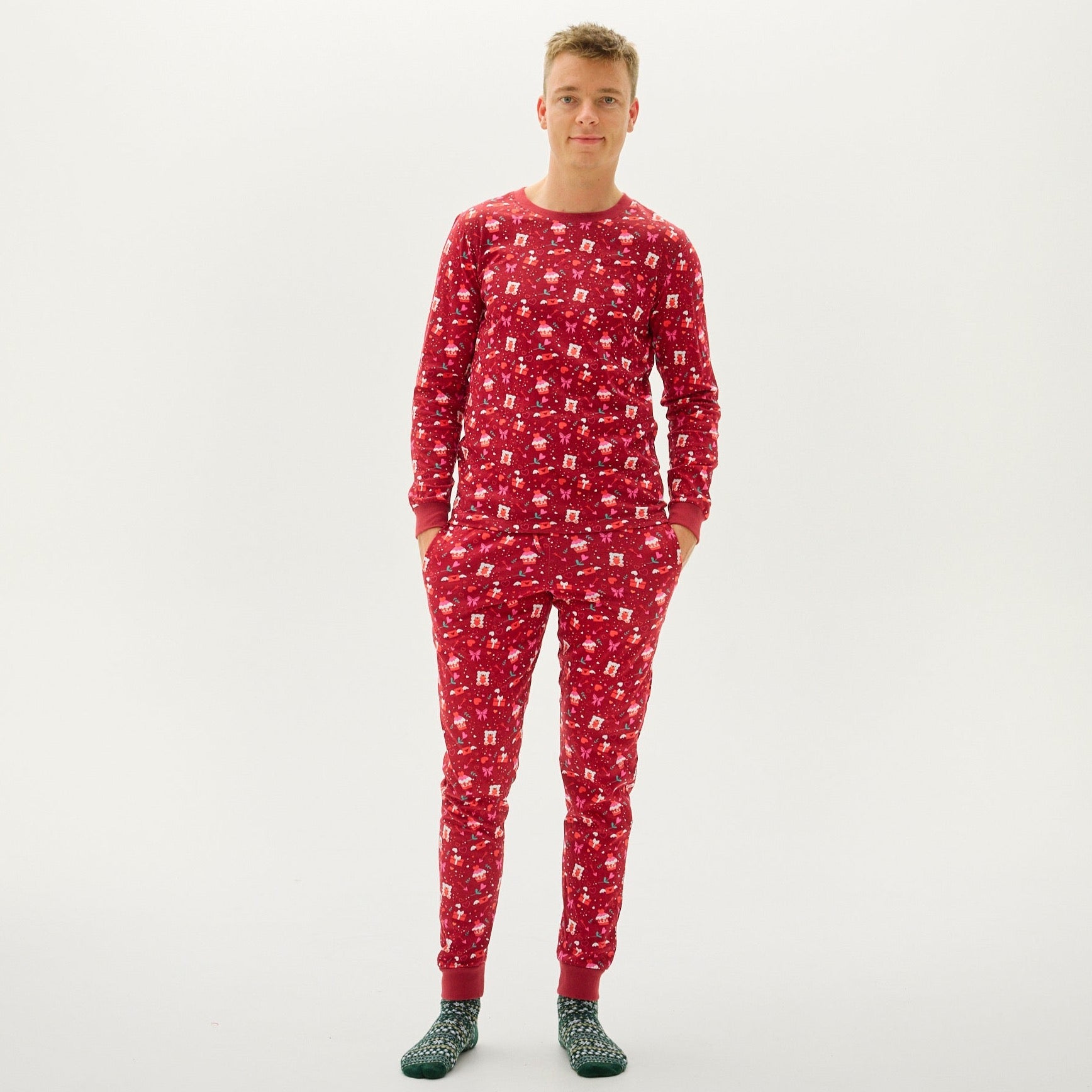 Valentines Pyjamas Röd - Herr.
